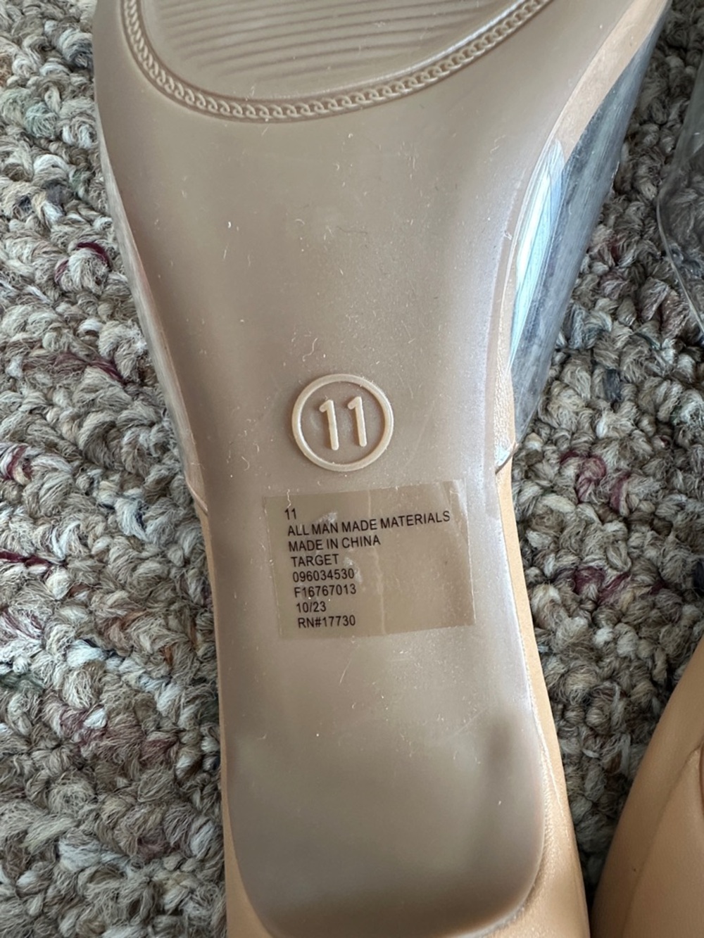 a new day Nude Clear Strap Pointed Kitten Heel Mules - Picture 6 of 6
